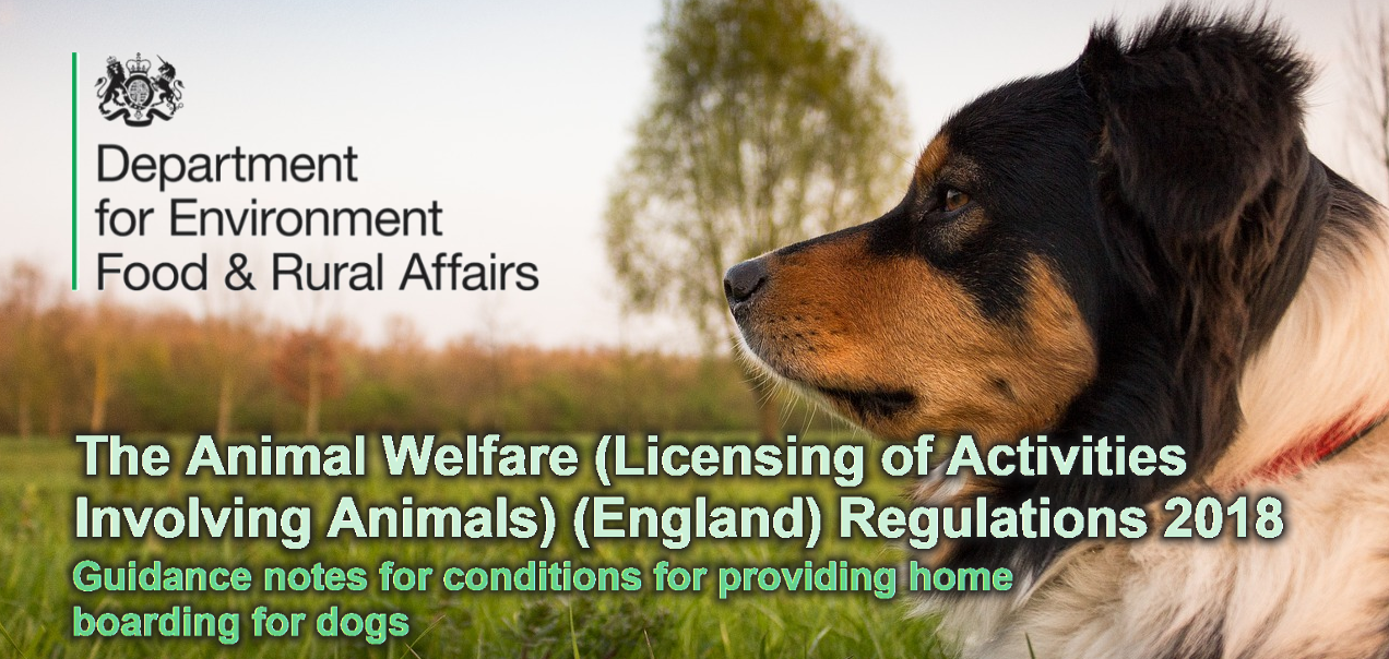 The Animal Welfare (Licensing of Activities Involving Animals) (England) Regulations 2018 Guidance notes for conditions for providing home boarding for dogs